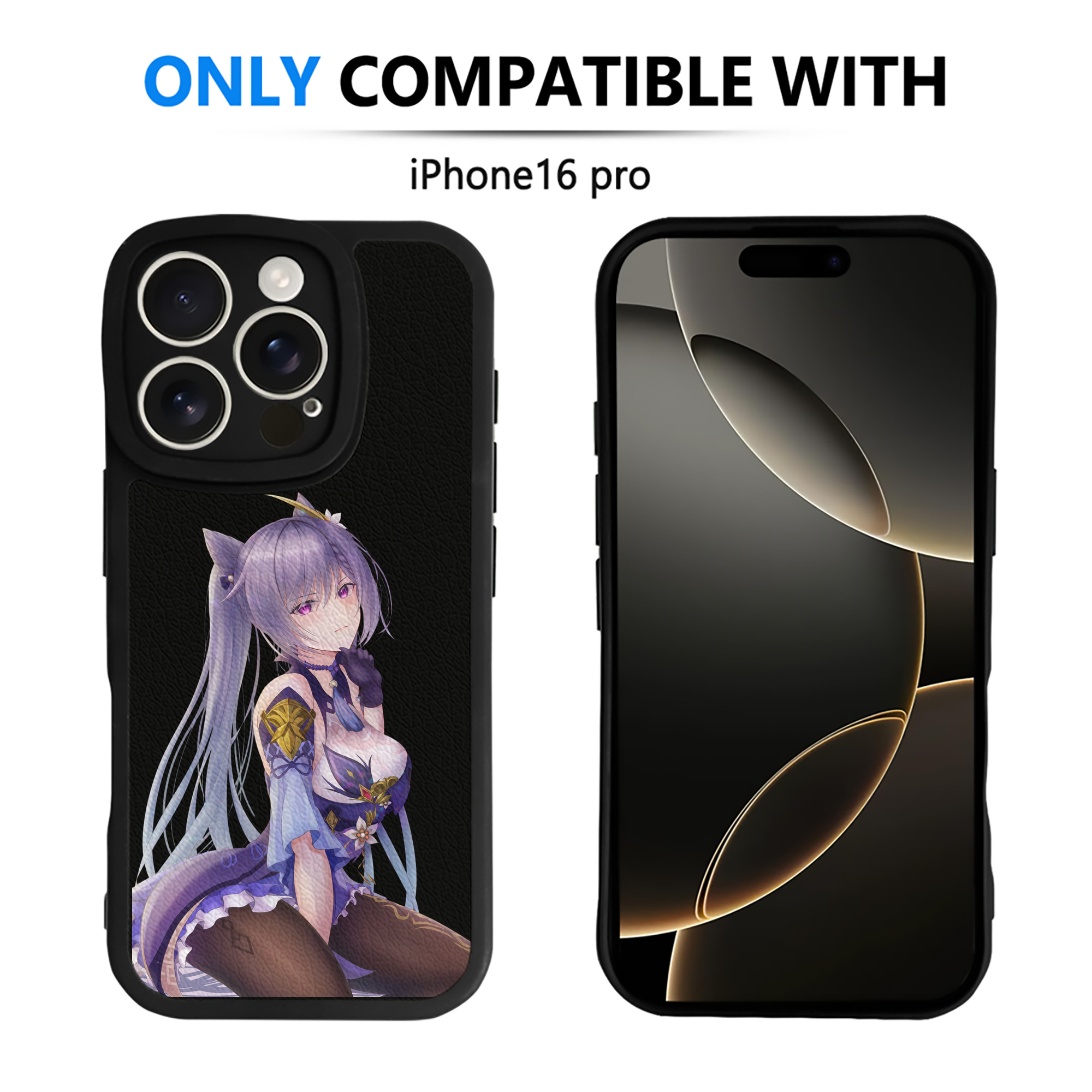 げんし神 刻晴 こくせい genshin Kokusei 【iPhone 16シリーズ対応】シリコンスマホケース（レザー調） 材質：シリコン